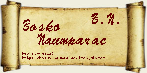Boško Naumparac vizit kartica